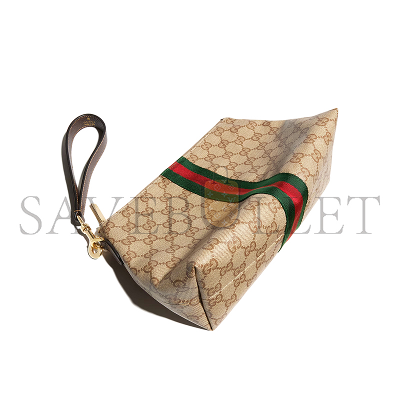 GUCCI SMALL GG POUCH WITH WEB 875821 (25.5*15*10cm) GUCCI SMALL GG POUCH WITH WEB 875821 (25.5*15*10cm)